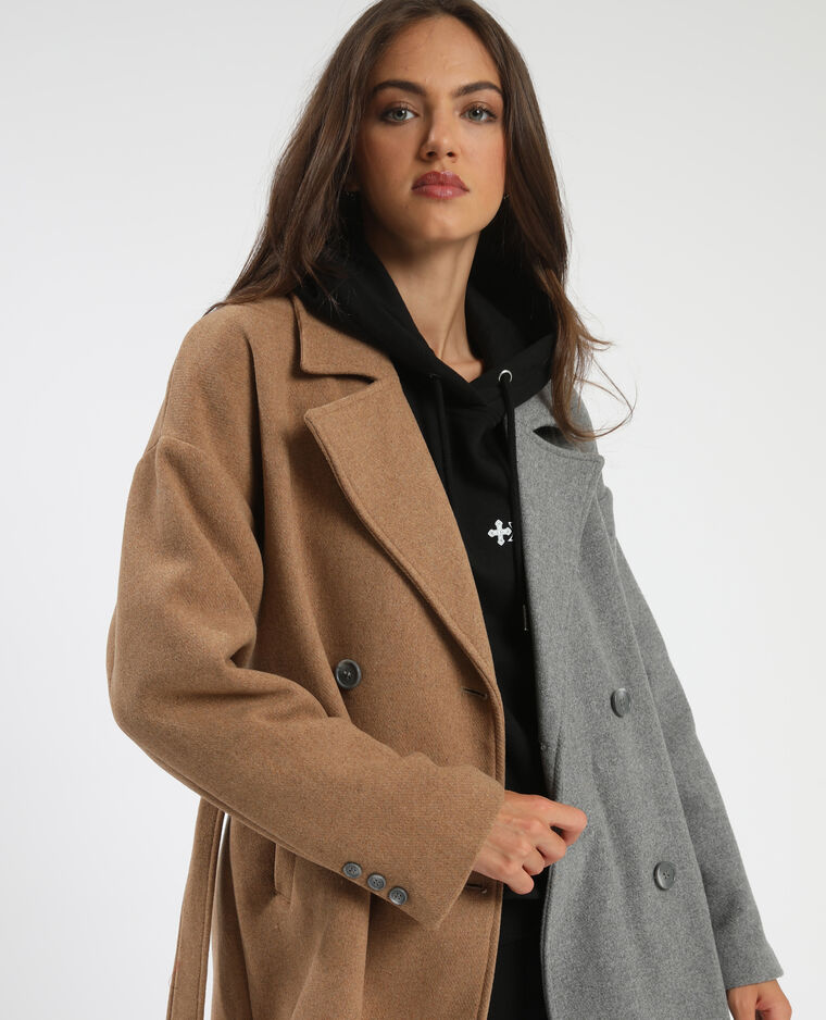 manteau bicolore femme