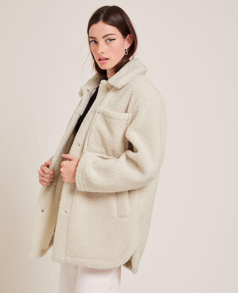 manteau sherpa blanc femme