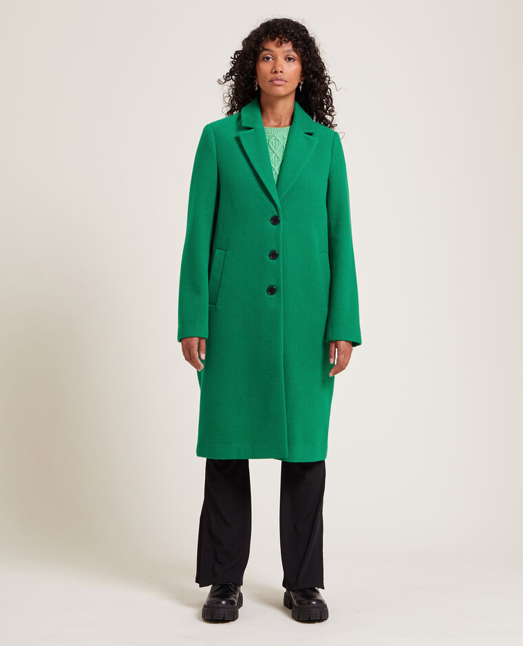 long manteau vert femme