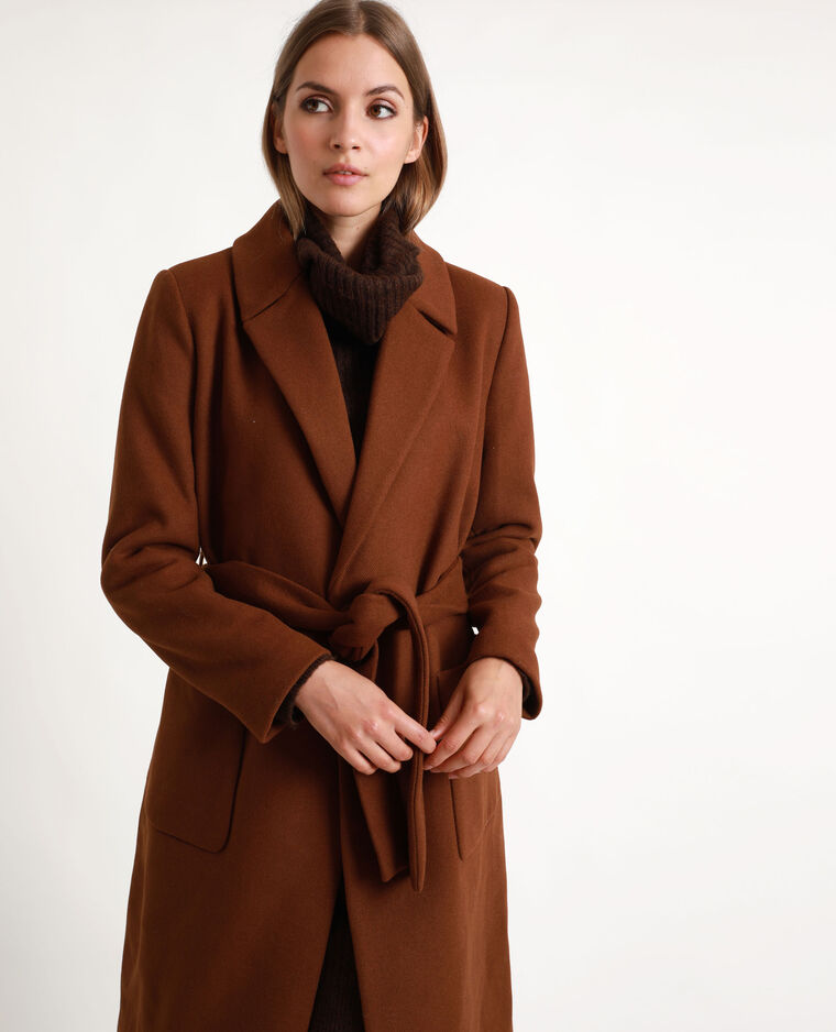 long manteau marron femme